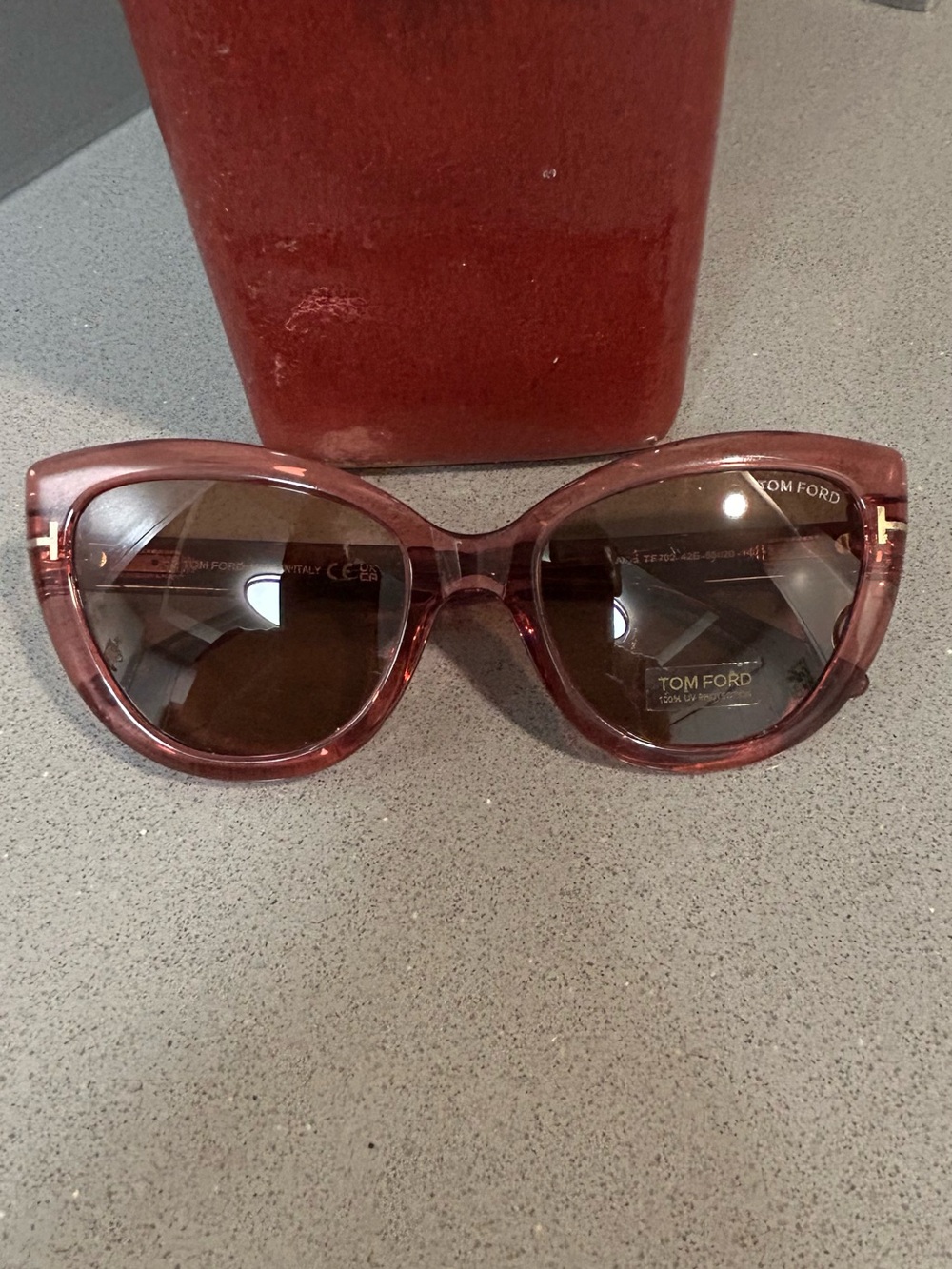 Tom Ford Women's Light Purple-Tinted Transparent Frame Sunglasses
